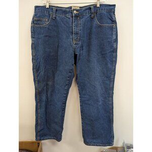 Redhead Flannel Jeans Mens 42X32 Blue Straight Leg Zipper Pockets